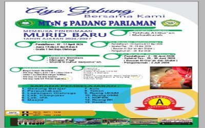 Penerimaan Peserta Didik Baru MTsN 5 Padang Pariaman